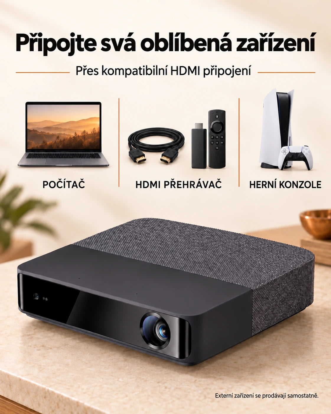 Projektorland Aura Laser – laserový projektor s podporou 4K UHD, 1100 ANSI lumenů, nativní Full HD