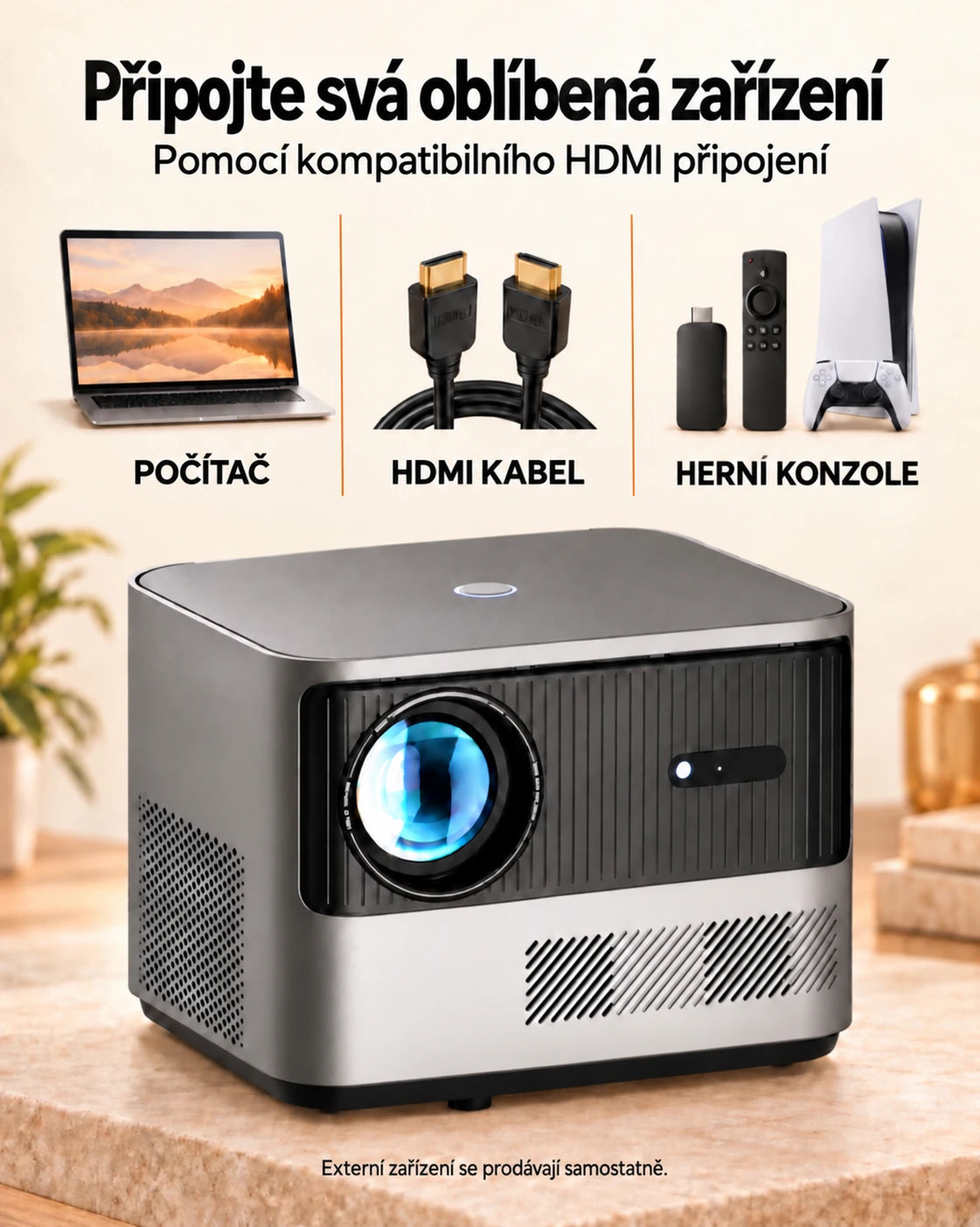 Projektorland Grand Cinema – podpora 4K, Full HD 1080p, 580 ANSI lumenů, HDMI a USB
