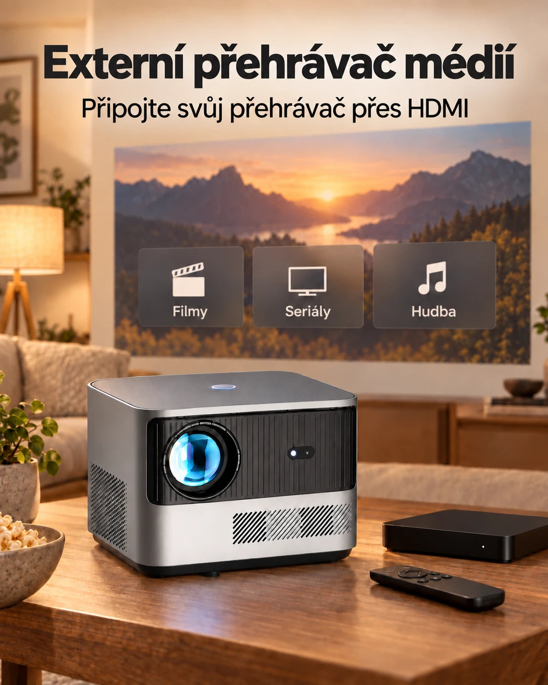 Projektorland Grand Cinema – podpora 4K, Full HD 1080p, 580 ANSI lumenů, HDMI a USB